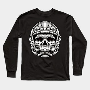 Touchdown Terror: Skeletal Warrior Long Sleeve T-Shirt